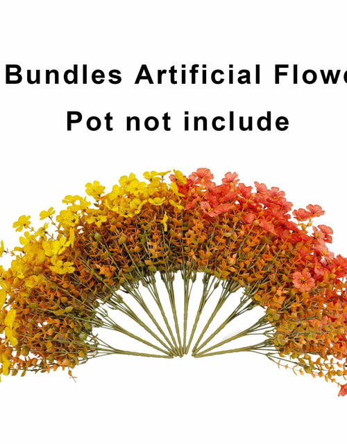 Load image into Gallery viewer, Guagb 12 Bundles Artificial Fall Flowers Faux Mums Silk Orange Yellow
