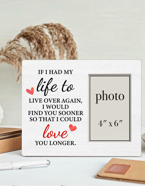Load image into Gallery viewer, QZJ Anniversary Wood Picture Frame Multicolour 4x6 Inch Wedding Valentines Gift
