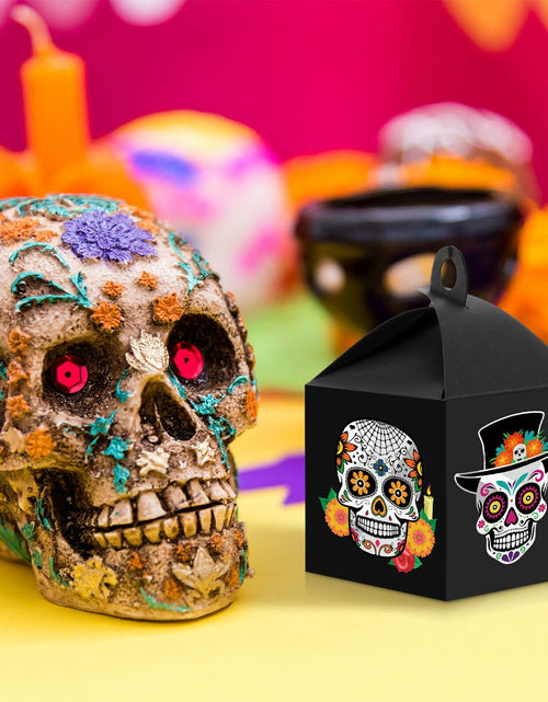 Load image into Gallery viewer, VIHOSE 12 Sets Day of The Dead Sugar Skull Masks Craft Kits Bulk Halloween Decor
