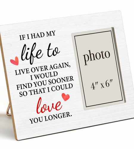 QZJ Anniversary Wood Picture Frame Multicolour 4x6 Inch Wedding Valentines Gift
