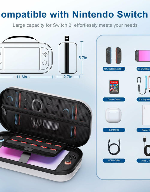 Load image into Gallery viewer, STARTRC GAMES Switch 2 Carrying Case Large Capacity PU Hard Travel Bag White
