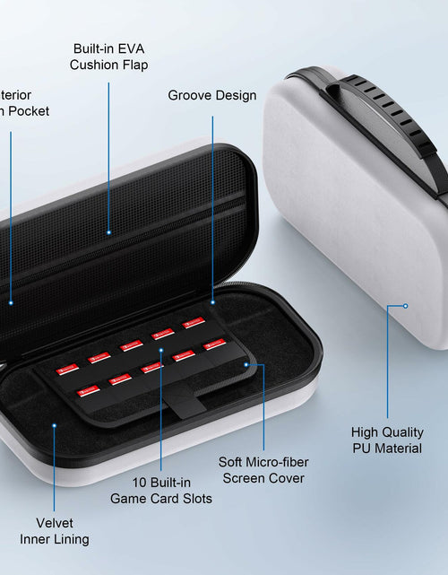 Load image into Gallery viewer, STARTRC GAMES Switch 2 Carrying Case Large Capacity PU Hard Travel Bag White

