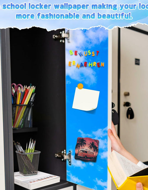 Load image into Gallery viewer, Ninehaoou School Locker Wallpaper 12x36in 4pcs Sunset Sky Clouds Sweet Color
