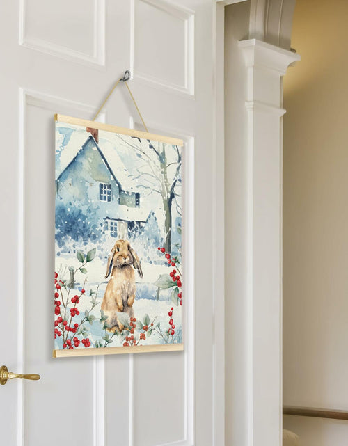 Load image into Gallery viewer, TAEDIN Christmas Poster Hanger 12x16 Bunny Watercolor Wooden Frame Decor
