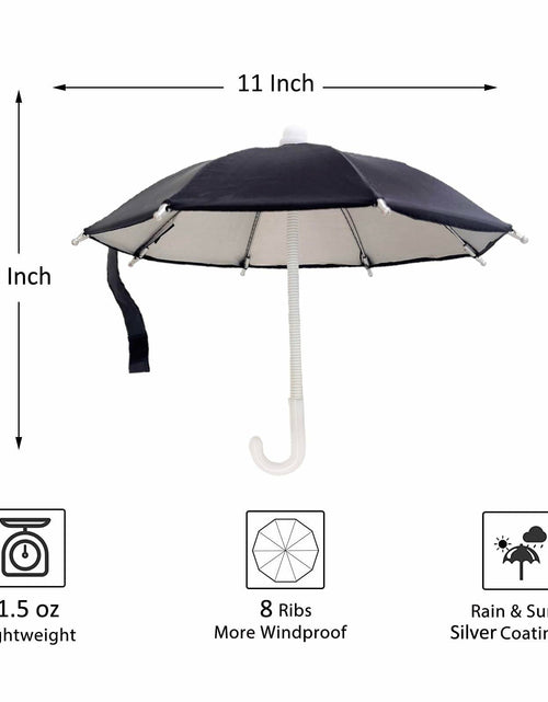Load image into Gallery viewer, FantasyBear UV Protection Phone Umbrella Adjustable Suction Cup Stand Dark Blue

