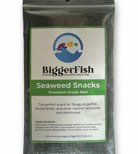 BiggerFish Seaweed Snacks Premium Green Nori Saltwater Fish 20 Half Sheets