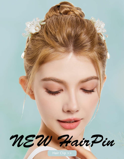 Load image into Gallery viewer, SHIYANG Handmade Camellia Floral Hair Clips White 1 Pair Copper SYFJ03
