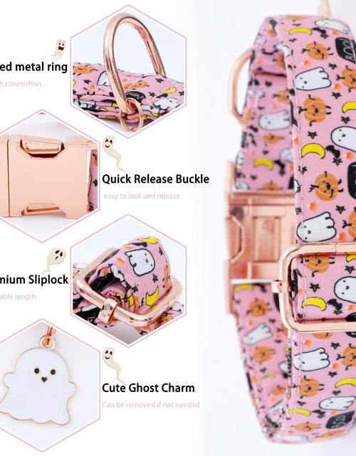 Load image into Gallery viewer, Faygarsle Halloween Dog Collar Pink Cotton Pumpkin Pattern Size S
