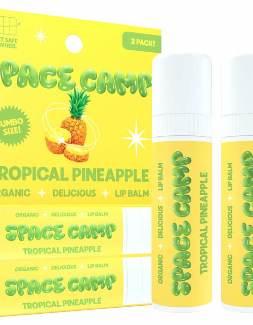 Load image into Gallery viewer, Space Camp Wellness Jumbo Lip Balm Tropical Pineapple Organic 2 Pack
