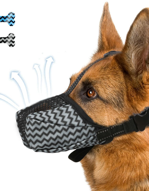 Load image into Gallery viewer, Mkerycww Dog Muzzle Air Mesh Breathable Soft Basket Adjustable Strap Grey XXL

