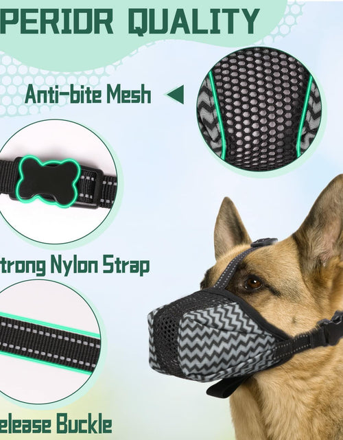 Load image into Gallery viewer, Mkerycww Dog Muzzle Air Mesh Breathable Soft Basket Adjustable Strap Grey XXL
