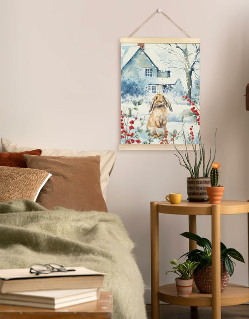 Load image into Gallery viewer, TAEDIN Christmas Poster Hanger 12x16 Bunny Watercolor Wooden Frame Decor
