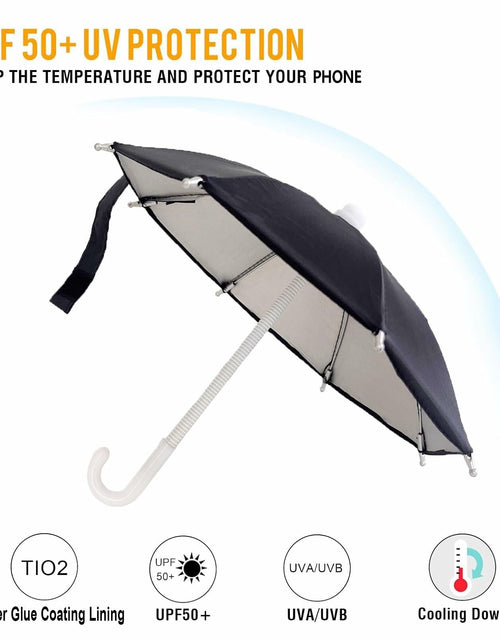 Load image into Gallery viewer, FantasyBear UV Protection Phone Umbrella Adjustable Suction Cup Stand Dark Blue
