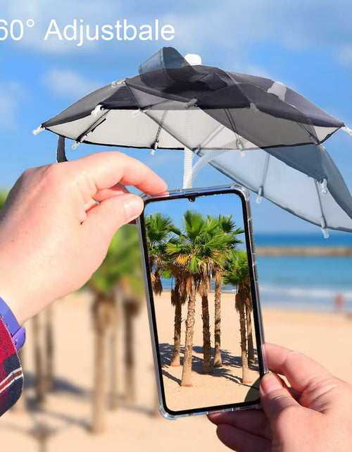Load image into Gallery viewer, FantasyBear UV Protection Phone Umbrella Adjustable Suction Cup Stand Dark Blue
