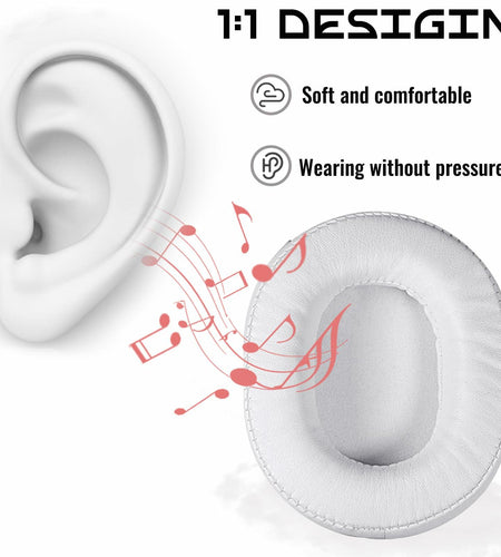 ACCIUK Ear Pad Replacement for ATH M50X MSR7 Headphones White