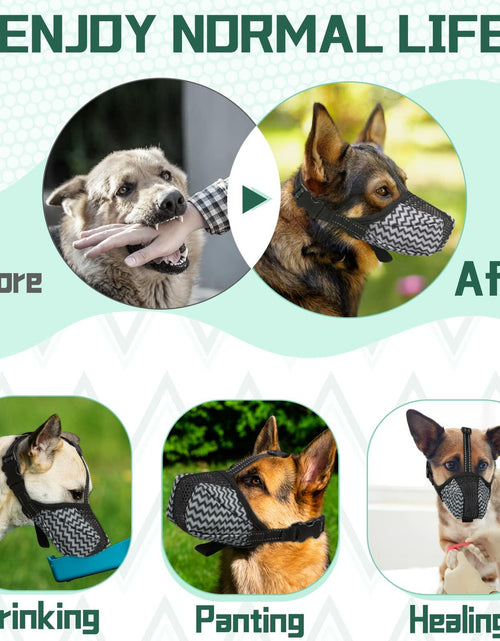 Load image into Gallery viewer, Mkerycww Dog Muzzle Air Mesh Breathable Soft Basket Adjustable Strap Grey XXL
