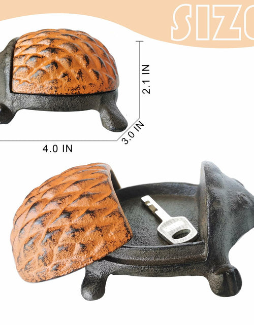 Load image into Gallery viewer, BSTWISH Iron Hedgehog Key Hider Outdoor Garden Decoration Red
