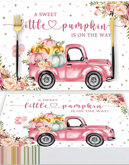 Load image into Gallery viewer, Andrain 50pcs Pumpkin Disposable Paper Placemats 11x17in Pink Flowers
