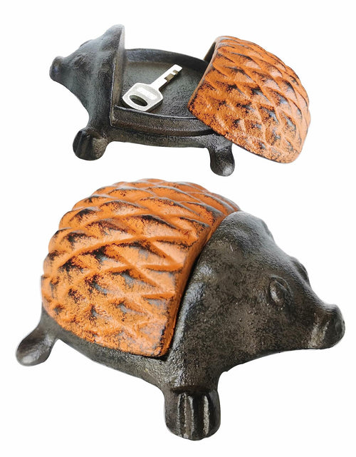 Load image into Gallery viewer, BSTWISH Iron Hedgehog Key Hider Outdoor Garden Decoration Red

