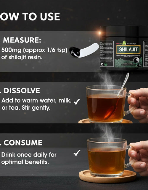 Load image into Gallery viewer, LuxeiiShop Inc Himalayan Organic Shilajit Resin 500mg 60g Energy Boost
