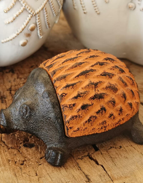 Load image into Gallery viewer, BSTWISH Iron Hedgehog Key Hider Outdoor Garden Decoration Red
