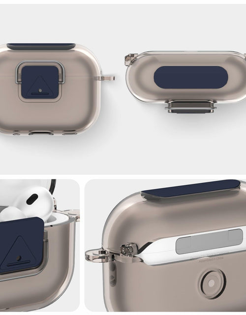 Load image into Gallery viewer, Nimuw Secure Lock Airpods Pro 1st/2nd Gen Case Soft TPU Clear Grey
