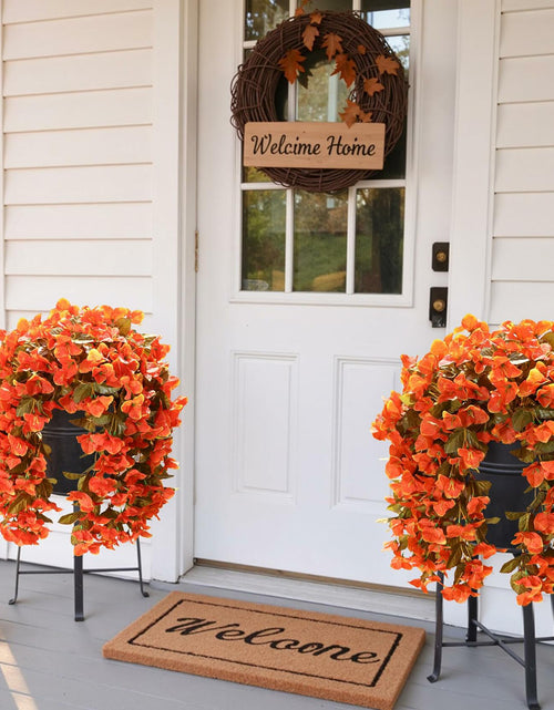 Load image into Gallery viewer, HyeFlora Bougainvillea Artificial Hanging Flowers 2pcs Orange UV Resistant
