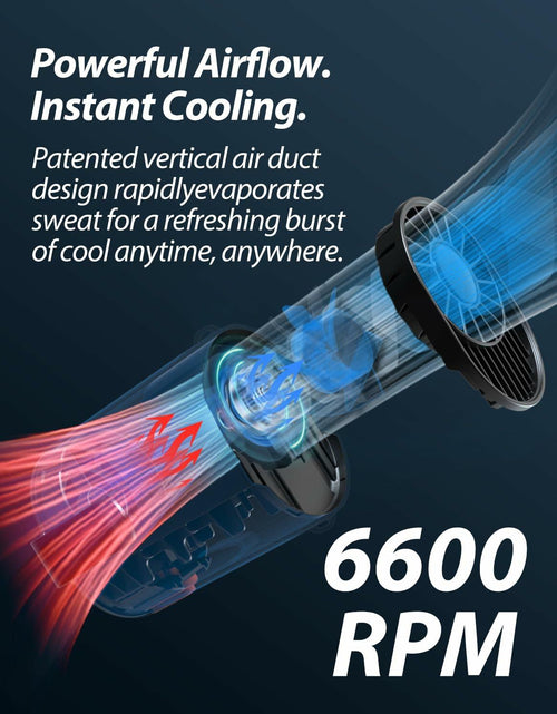 Load image into Gallery viewer, Portable Waist Fan Rechargeable 25H Battery 4 Speed 6600RPM Orange
