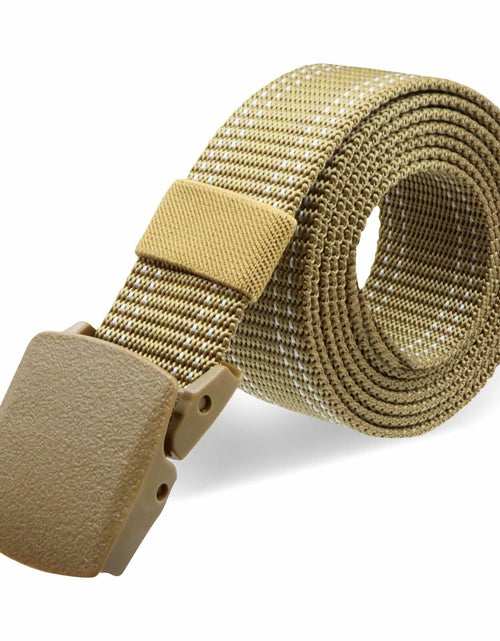 Load image into Gallery viewer, Sworew Men’s Tactical Nylon Belt Adjustable Web Non-Metal Buckle Khaki 54in
