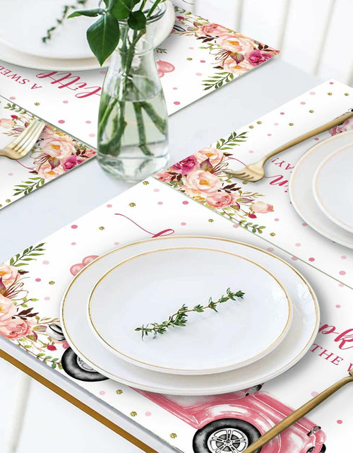 Load image into Gallery viewer, Andrain 50pcs Pumpkin Disposable Paper Placemats 11x17in Pink Flowers
