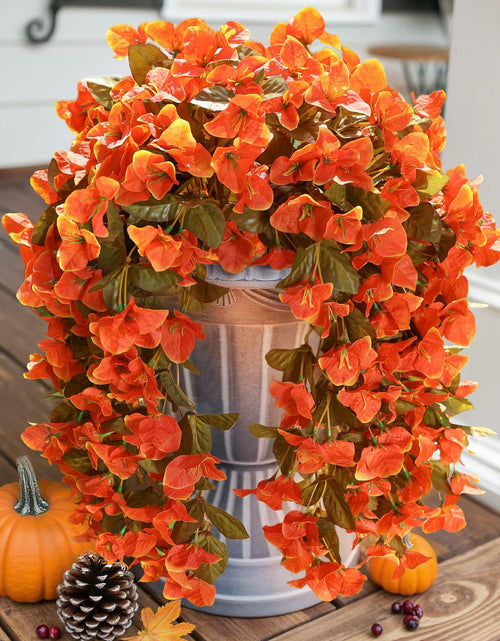 Load image into Gallery viewer, HyeFlora Bougainvillea Artificial Hanging Flowers 2pcs Orange UV Resistant
