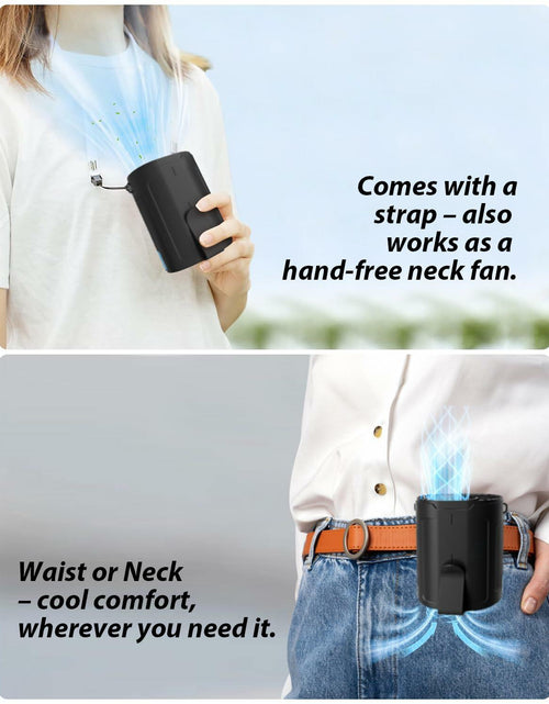 Load image into Gallery viewer, Portable Waist Fan Rechargeable 25H Battery 4 Speed 6600RPM Orange
