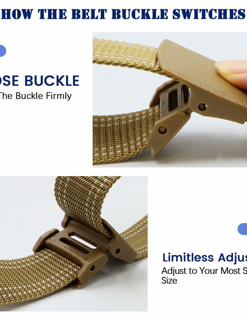Load image into Gallery viewer, Sworew Men’s Tactical Nylon Belt Adjustable Web Non-Metal Buckle Khaki 54in
