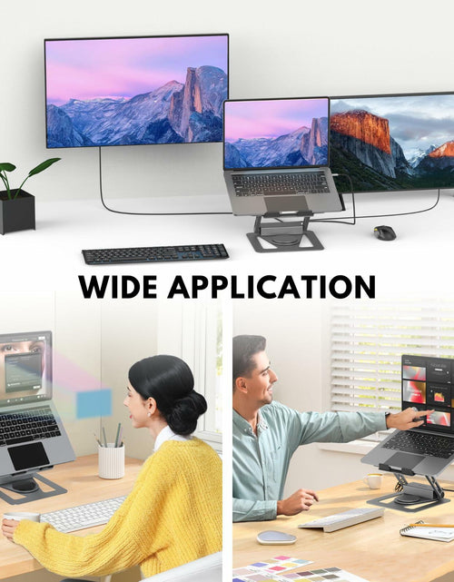 Load image into Gallery viewer, QFI-Cyber 360° Portable Laptop Docking Station USB C Hub 4K HDMI RJ45 Gray
