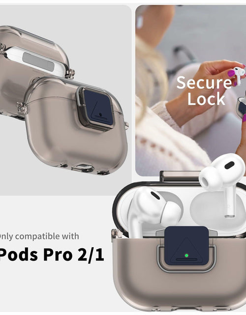 Load image into Gallery viewer, Nimuw Secure Lock Airpods Pro 1st/2nd Gen Case Soft TPU Clear Grey
