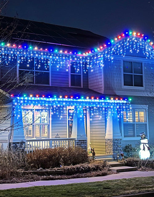 Load image into Gallery viewer, Nielfoi 66ft Icicle Lights 640 LED Blue White Outdoor Indoor Twinkle Curtain
