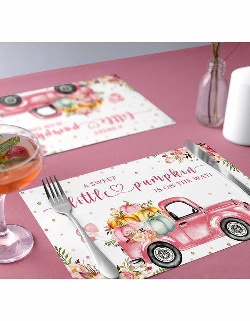 Load image into Gallery viewer, Andrain 50pcs Pumpkin Disposable Paper Placemats 11x17in Pink Flowers
