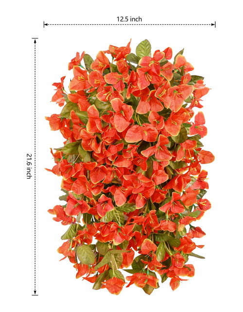 Load image into Gallery viewer, HyeFlora Bougainvillea Artificial Hanging Flowers 2pcs Orange UV Resistant
