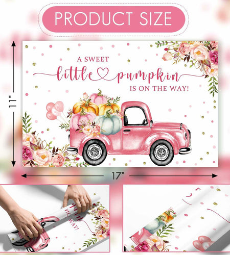 Andrain 50pcs Pumpkin Disposable Paper Placemats 11x17in Pink Flowers