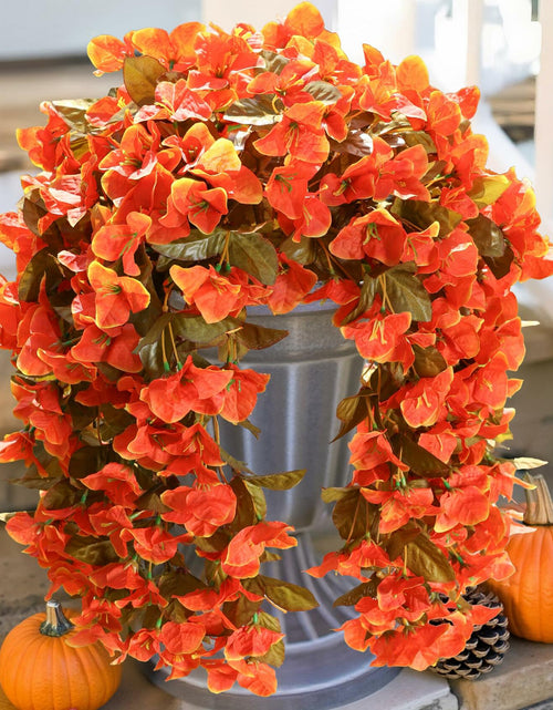 Load image into Gallery viewer, HyeFlora Bougainvillea Artificial Hanging Flowers 2pcs Orange UV Resistant
