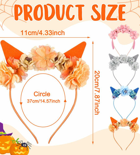 WinnerWhy 4 Pcs Blue Dog Ears Headbands Halloween Cosplay Accessories
