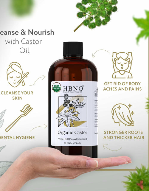 Load image into Gallery viewer, HBNO California Organic Castor Oil 16 fl oz USDA Certified Hexane Free
