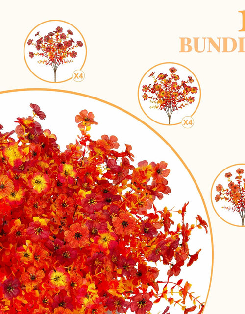 Load image into Gallery viewer, INXUGAO Artificial Mums Fall Flowers UV Resistant 9.7x9.7x13.7in B-red
