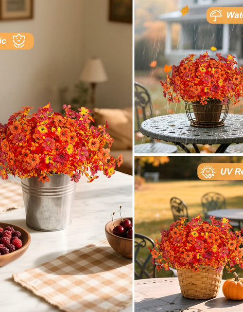 Load image into Gallery viewer, INXUGAO Artificial Mums Fall Flowers UV Resistant 9.7x9.7x13.7in B-red
