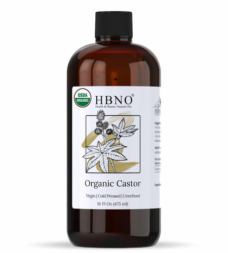 HBNO California Organic Castor Oil 16 fl oz USDA Certified Hexane Free