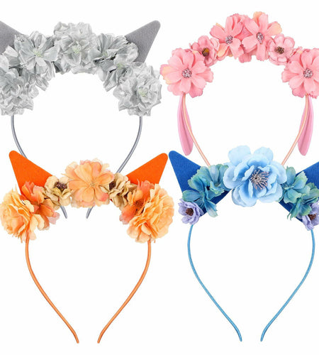 WinnerWhy 4 Pcs Blue Dog Ears Headbands Halloween Cosplay Accessories