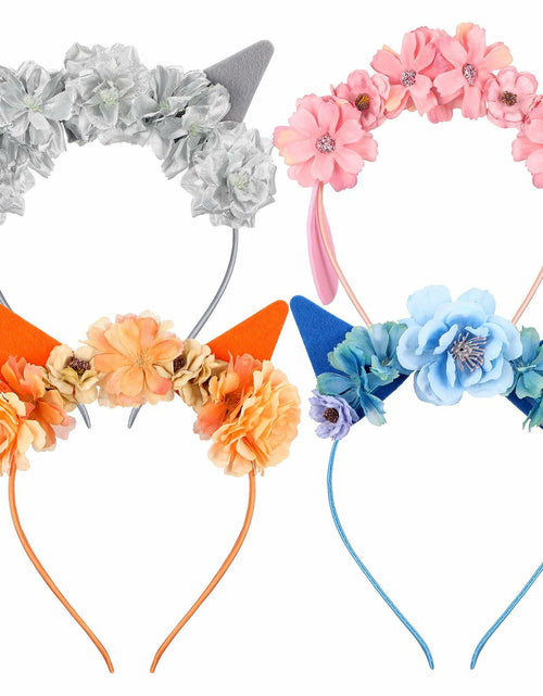 Load image into Gallery viewer, WinnerWhy 4 Pcs Blue Dog Ears Headbands Halloween Cosplay Accessories
