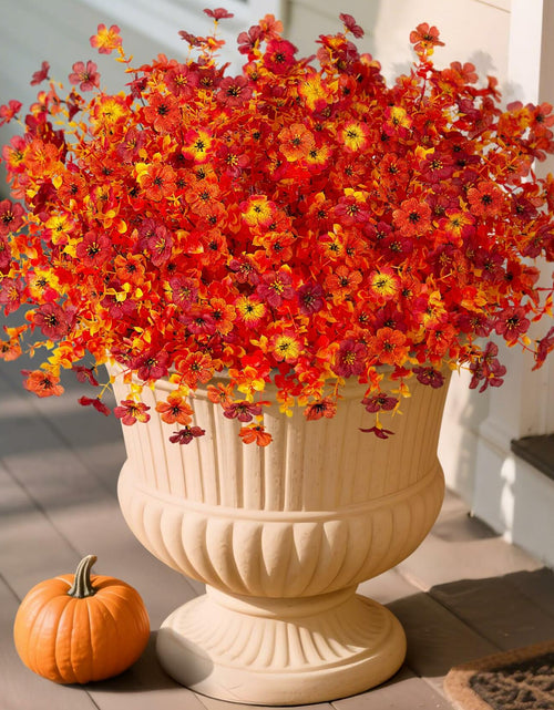 Load image into Gallery viewer, INXUGAO Artificial Mums Fall Flowers UV Resistant 9.7x9.7x13.7in B-red
