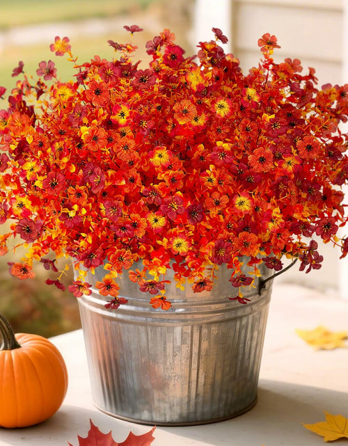 Load image into Gallery viewer, INXUGAO Artificial Mums Fall Flowers UV Resistant 9.7x9.7x13.7in B-red
