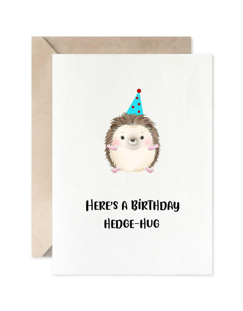 Load image into Gallery viewer, MAGJUCHE Hedgehog Funny Birthday Greeting Card Brown Cute
